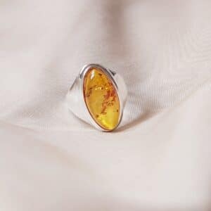 Zilveren Amber Ring simple