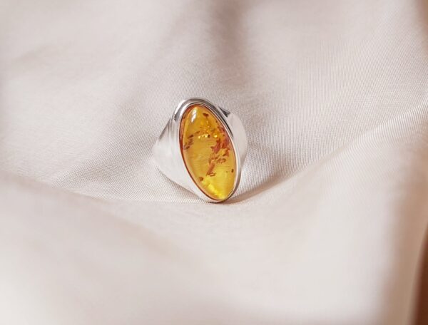 Zilveren Amber Ring simple