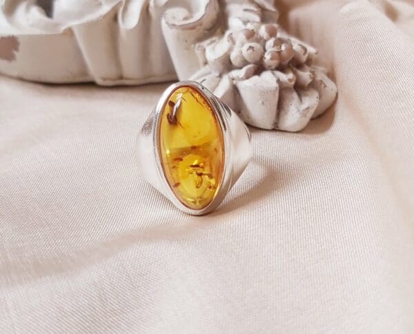 zilveren Amber Ring